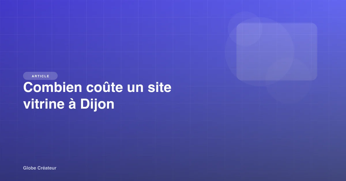 Écran montrant un site vitrine professionnel avec son tarif