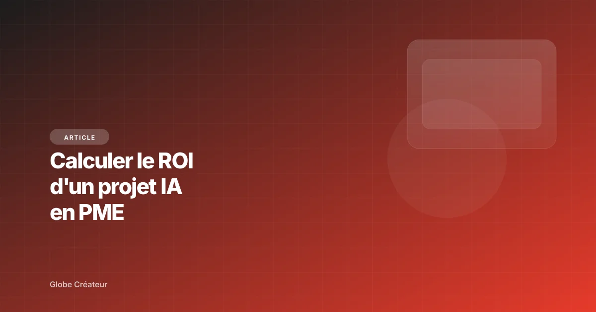 Dirigeant de PME comparant le gain estimé et les coûts réels d'un projet IA sur un tableur