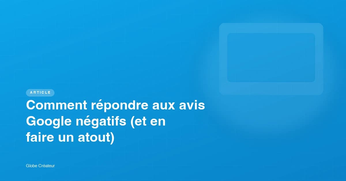 Écran de gestion des avis Google Business Profile avec une réponse professionnelle