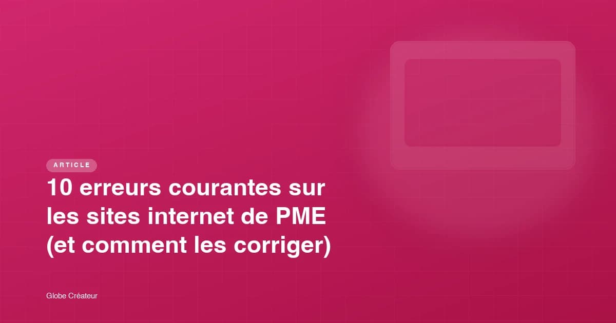 Écran d'ordinateur montrant un site web avec des indicateurs d'erreurs UX et SEO