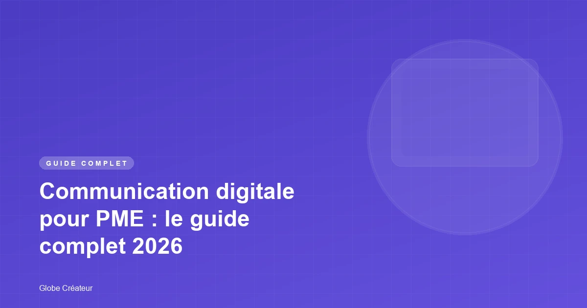Vue d'ensemble d'une stratégie de communication digitale pour PME avec différents leviers connectés